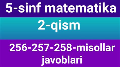 5 sinf matematika javoblari 2-qism|MATEMATIKA 5 .